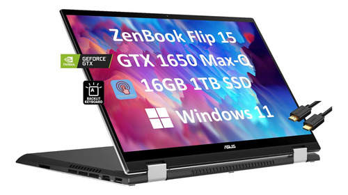 Asus Zenbook Flip 15.6 Oled Laptop 16gb Ram, 512gb Gtx 1650 (Usado)
