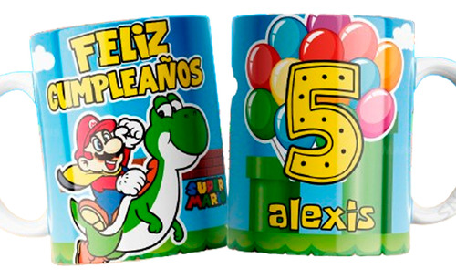 Tazas Cumpleaños Con Nombre Y Edad / Personajes Animados 2 