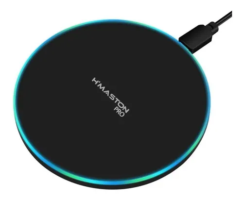 Carregador Sem Fio H'maston YS-28 20W Indução Rápida com LED Preto