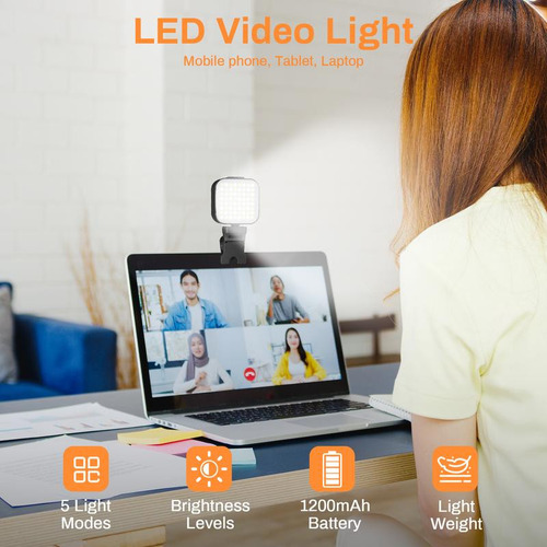 Computador De Vídeo Con Luz Led Recargable Para Selfies S