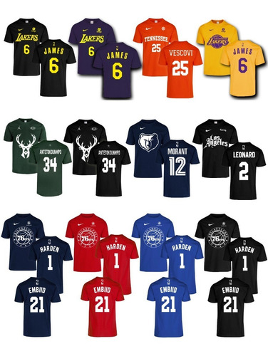 Imagen 4 de 7 de Remera Nba Philadelphia 76ers Joel Embiid #21