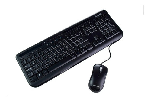 Imagen 5 de 6 de Combo Teclado Mouse Microsoft 600 Usb Con Cable En Español
