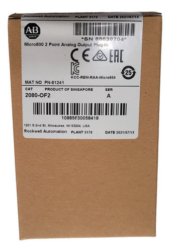Módulo Rockwell Allen Bradley Micro 820 2saida An. 2080-of2