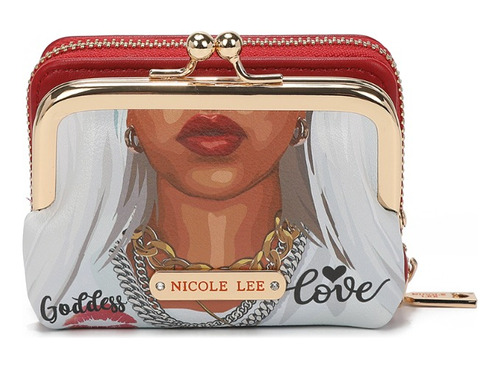 Monedero Tarjetero Dama Nicole Lee Prt7451 Goddes Of Love Color Blanco