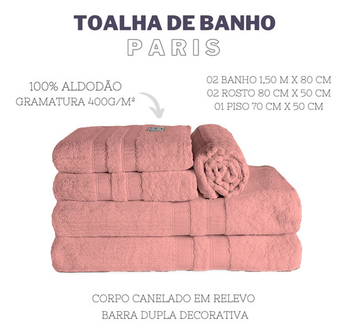 Kit Suíte Master King Cobre Leito + Toalhas De Banho 8 Peças Coral-claro Rosê / Roseta
