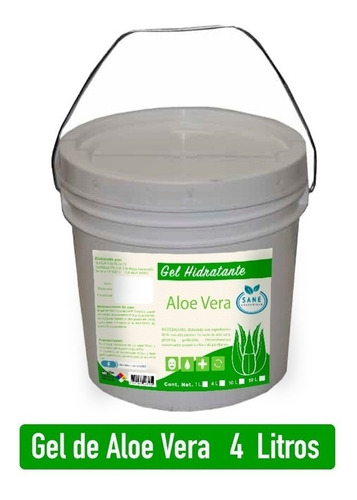 Gel De Extracto De Áloe Vera Hidratante 4 Kilos/litros Sane