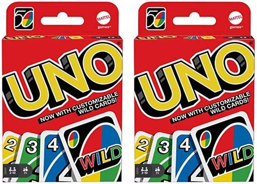 Mattel 4347154784 Uno Card Game 2 Pack, Rojocolorido Y Dur