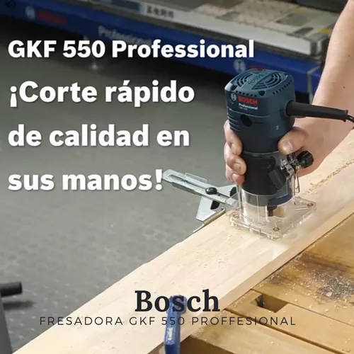 Fresadora Rebajadora Router De Mano Bosch Gkf550 550w + Acc