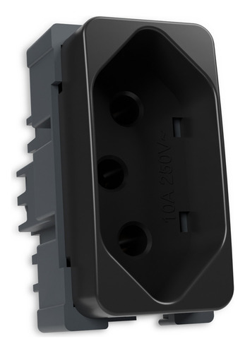 Tomada Simples 10a 2p+t 250v Cor Preto 4x2 Margirius