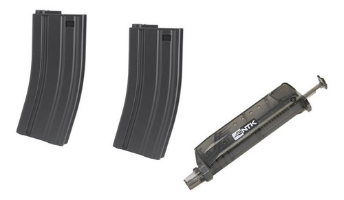 Imagem 1 de 4 de 2 Magazines Rossi M4 Mid-cap Airsoft 6mm Com 1 Speedloader