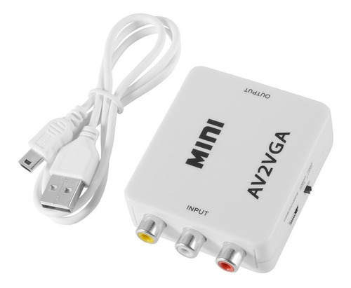 Imagen 2 de 5 de Mini Convertidor Rca A Vga Audio 3.5mm Playstation Monitor