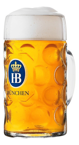 Caneca Hb Hofbrau Vidro Personalizada 1000ml