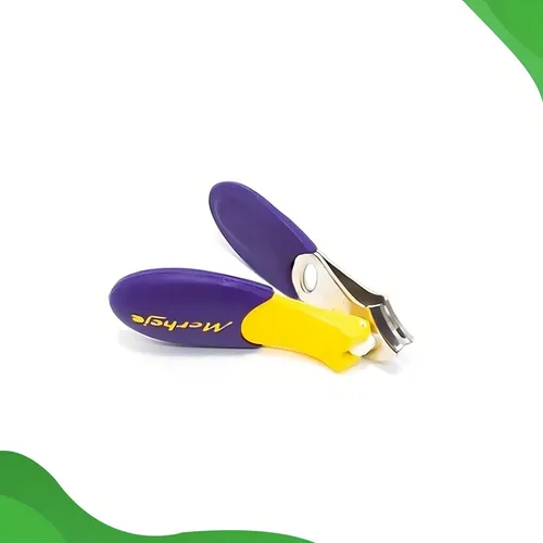Cortador de uñas lateral Merheje Touch mango de goma color amarillo / morado