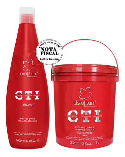 Kit Clorofitum Cti Shampoo 1000ml E Máscara Cti 2,2kg