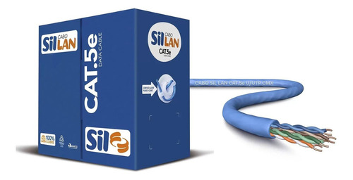 Cabo Sil Lan Utp Cat5e 4 Pares Azul 150 Mts