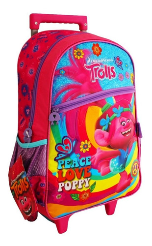 Imagem 2 de 8 de Mochila Rodinhas Infantil Escolar Trolls Poppy Clio Tr2238k