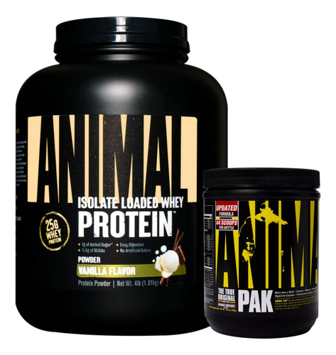 Animal Whey Protein Isolate 4lb + Animal Pak 60 En Polvo
