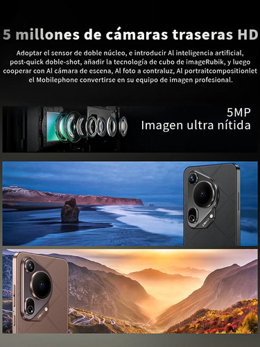 Dual Sim P70 Ultra 2025 Últimas El Más Popular 5g Wifi 16gb Ram 512gb Rom 7.3 Pantalla Grande Batería De Larga Duración Celular Android 14 Smartphone Marrón