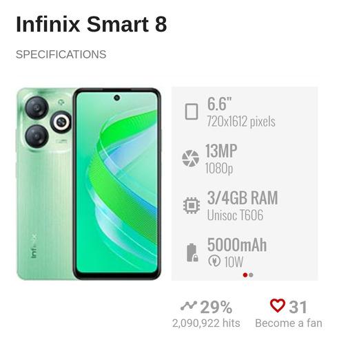 Infinix Smart 8 Con 128/8gb 4+4  Precio Al Costo Lea