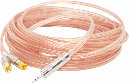 Imagen 2 de 4 de 2 Cables O.f.c. Mini Plug Estéreo A Dos Rca Macho 20mts C/u