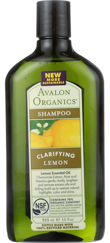  Champú Aclarador De Limón Avalon Organics, 11 Onzas Líquidas