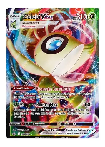 Carta Pokémon Lendário Celebi Vmax Original Pt + 50 Cartas