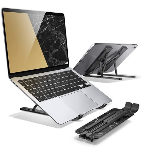 Soporte Para Laptop Y Tablet Ajustable De Auminio Negro