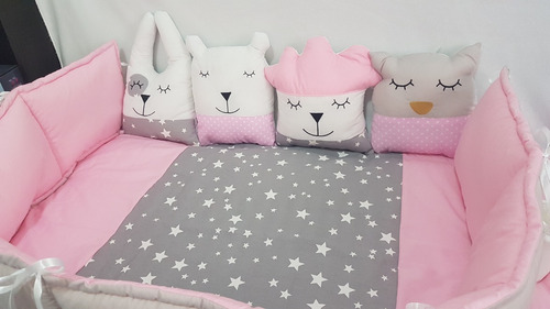 Set De Chichonera + Acolchado Animalitos Light Funcional