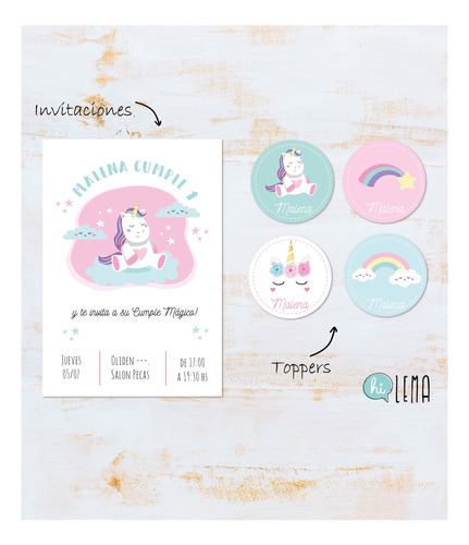 Kit Imprimible Unicornio Bebé Deco + Candy Bar