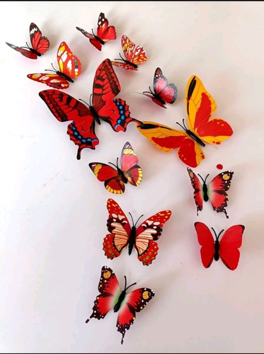 Decorativas Mariposas 3d Son 12 Unidades Distintos Tamaños