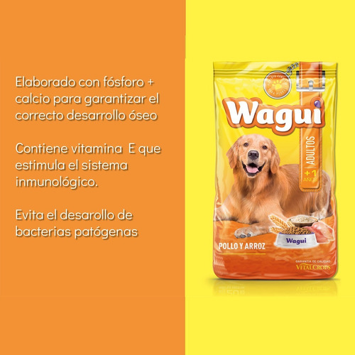 Imagen 4 de 4 de Alimento Wagui Para Perros Adultos X 3 Kg