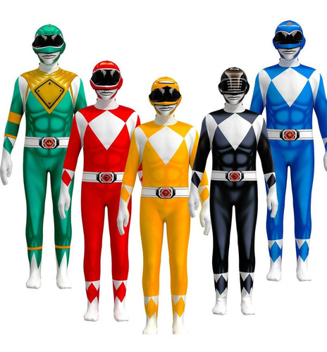 Traje Cosplay Mighty Morphin Power Rangers Para Niño/adulto