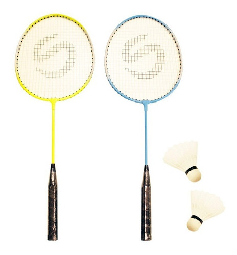 Imagen 1 de 4 de Kit Badminton Sixzero Turqueza Amarillo Junior Sgc Deportes