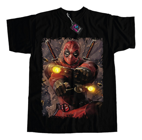 Remera Película Deadpool Estampa Grande Calidad Premium