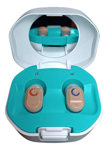 Aparato Auditivo Para Sordera Recargable Reacondicionado 2pz Beige/verde