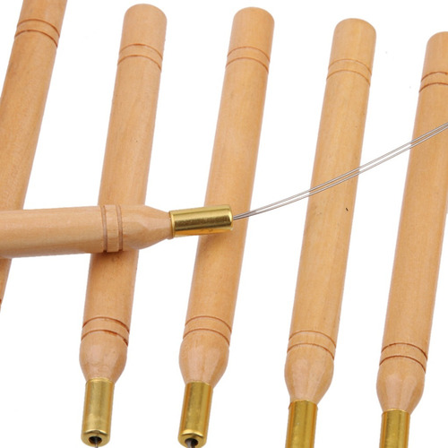 12 Micro Hair Extension Bucle De Madera Enhebrador De Agujas