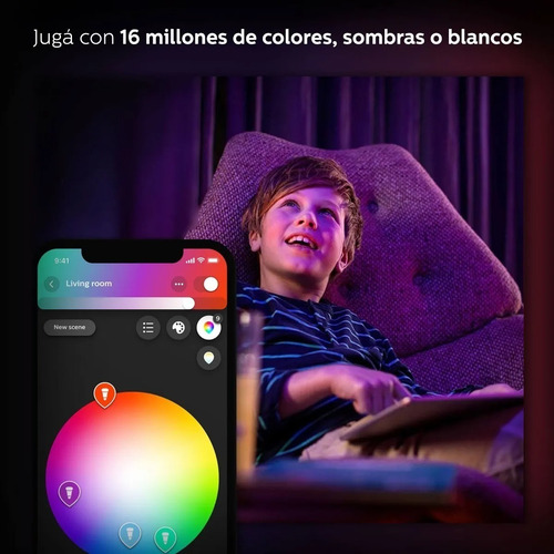 Imagen 4 de 10 de Philips Hue Lámpara Individual Gu10 Bluetooth Color Celular