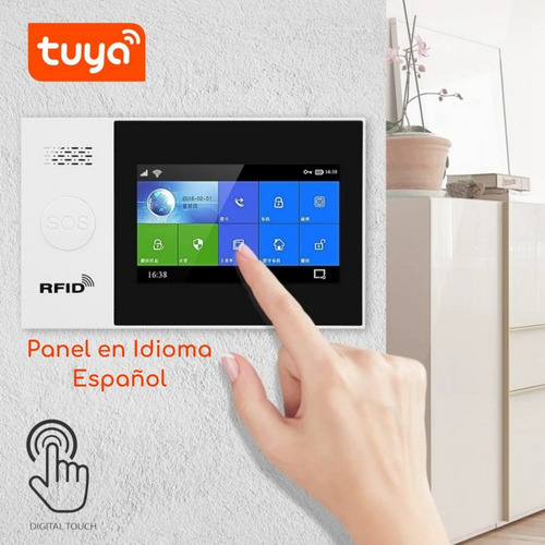 Imagen 3 de 8 de Kit Alarma Wifi+gsm Seguridad Inteligente Pantalla Táctil A7