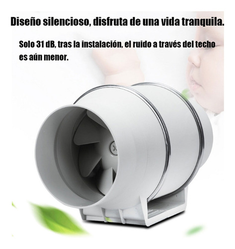 Potente Extractor De Aire Industria Cocina Silencioso De 4 Pulgadas