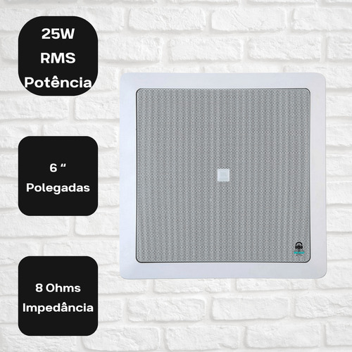 Kit Som Ambiente Slim 1800 Bluetooth Frahm + 6 Arandela Jbl