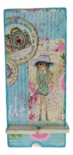 Souveninavidad Soporte Celul Pintado, Decoupage , Fibrofácil