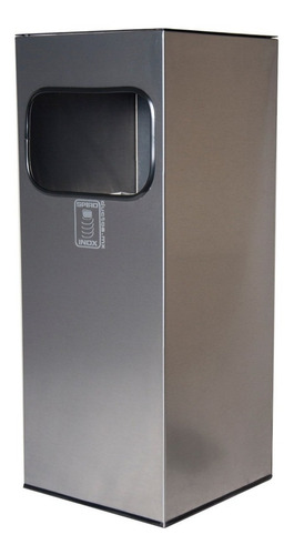 Bote Cuadrado Para Basura En Acero Inoxidable 24x24x60 Cms. Color Gris
