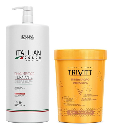 Kit Itallian Mascara Trivitt E Shampoo Itallian 2,5l