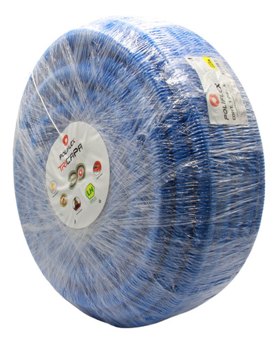 Rollo Poliflex Azul Tricapa De 1 Pulgada De 50 Mts Con Guía