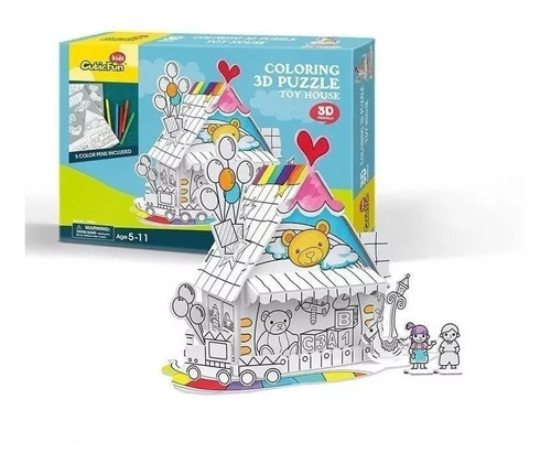 Puzzle 3d Casa De Juguetes Para Colorear