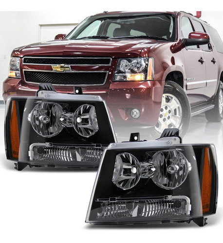 Par Faros Negro Chevrolet Suburban 1500 Ltz 2008 6.0l