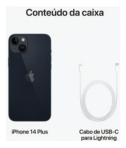 Apple iPhone 14 Plus (256 GB) - Meia-noite - Excelente (Recondicionado)