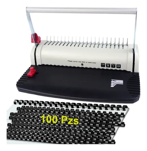 comprar Engargoladora Con 100 Arillos Plástico Máquina Encuadernación Para A4 Y A5 BOWOSHEN