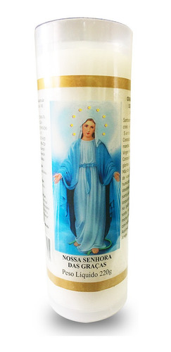 Kit 5 Velas Votiva 7 Dias Nossa Senhora Das Graças Pvc