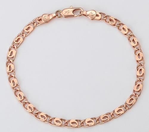 Pulsera Oro 18 K Lam Rosa Gold 19cm X 4 Mm Esclava Calidad